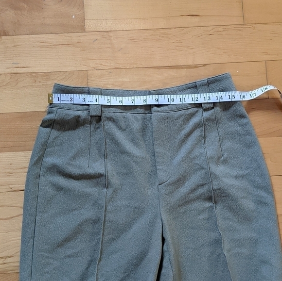 Zara olive green wide leg pants Medium @E - Picture 2 of 11